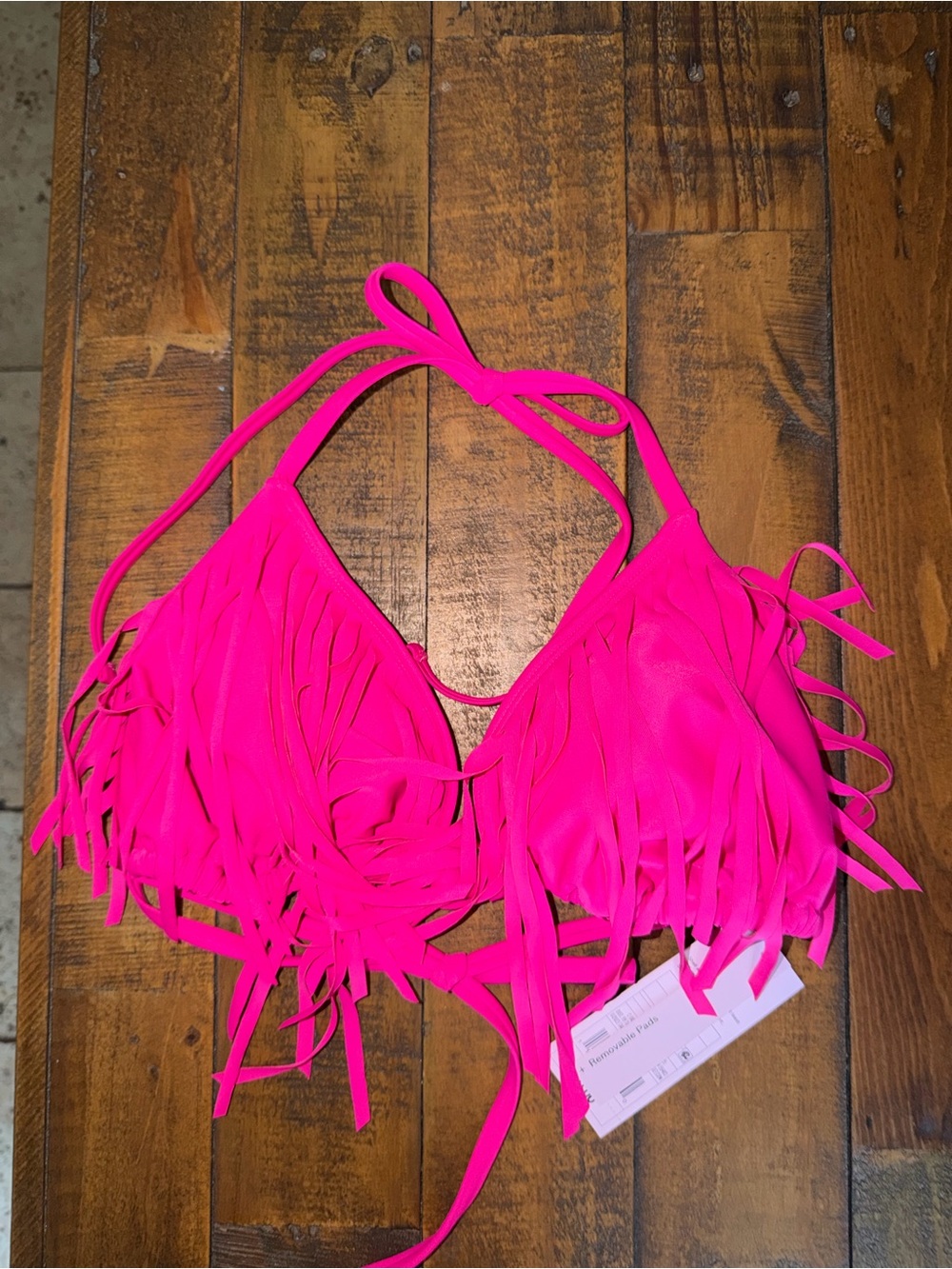 Target Hot Pink Fringe Halter Bikini Top